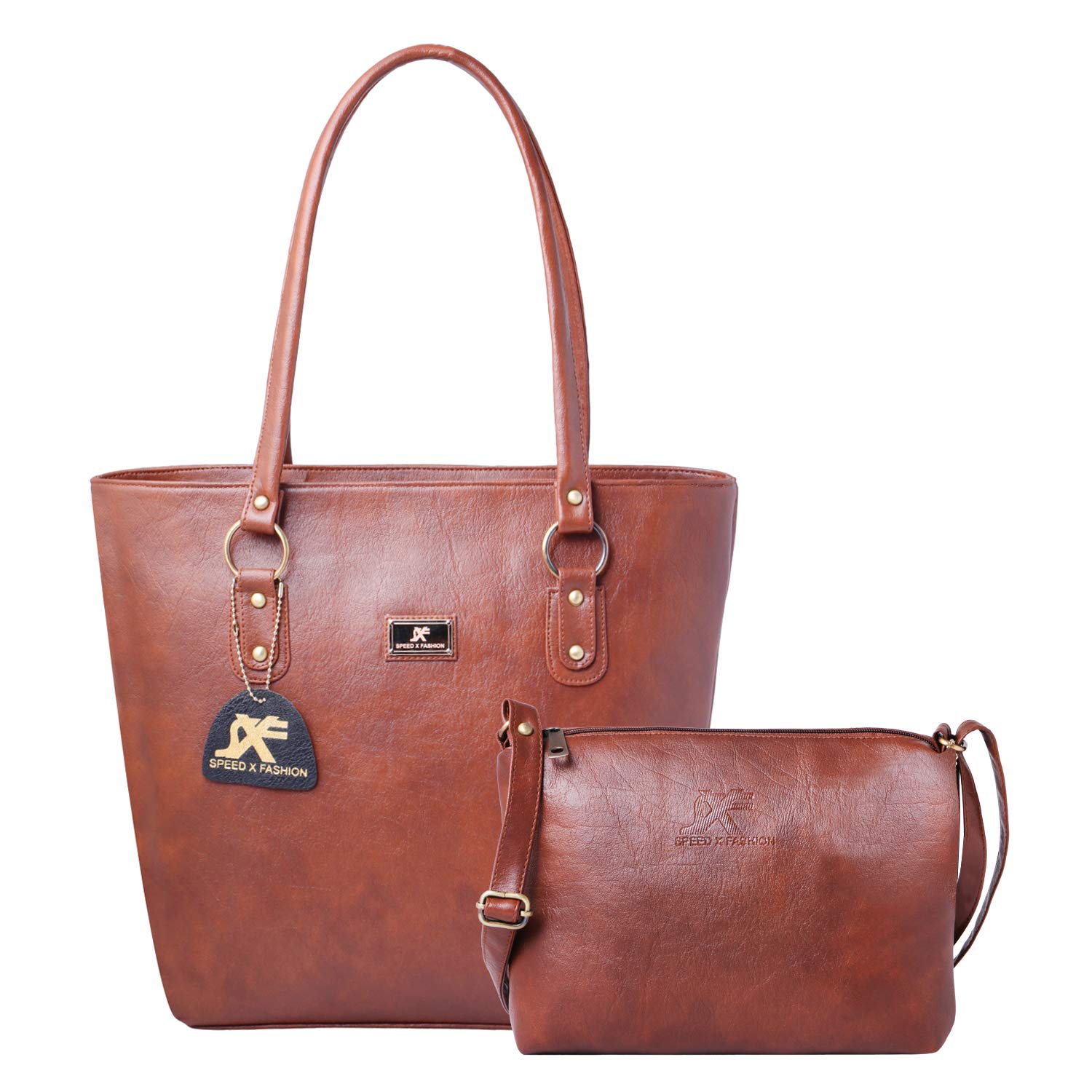 speed x fashion women's handbag and sling bag combo(snkr-rty,brown)