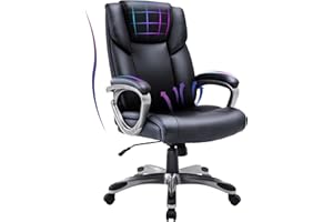 SNUGWAY Height Adjustable 360 Swivel Computer Desk PU Leather Gaming Chairs, Large, Black