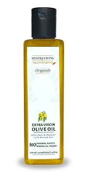 Mystiq Living - Extra Virgin Olive Oil, 220ML | Hair & Skin | Cold Pressed | 100% Pure and Natural