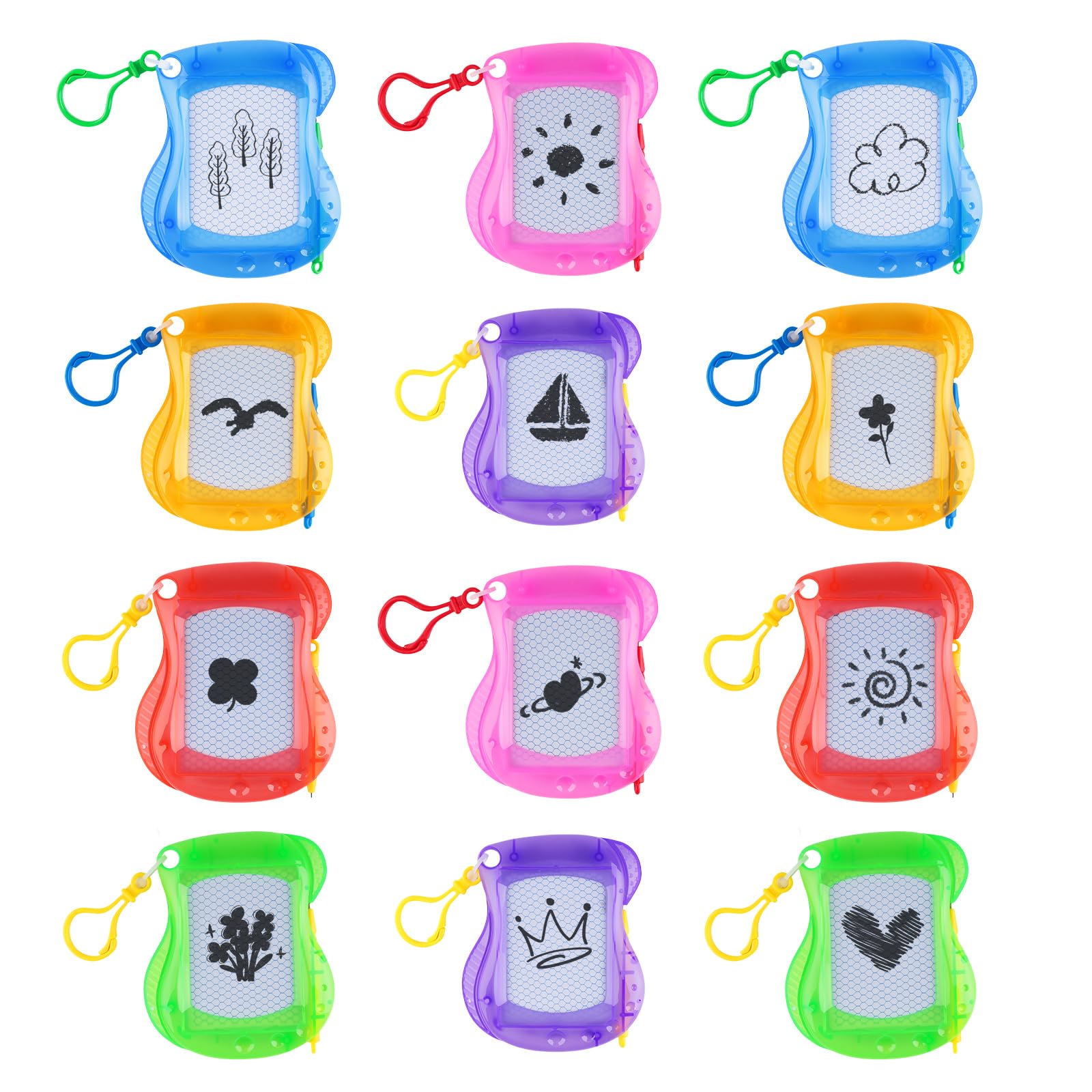 6 Colors Mini Magnetic Drawing Board - 12pcs Erasable Mini Magnetic Drawing Board, Magic Board, Kids Classroom, Drawing Pad Painting, Small Board Colouring, Birthday Gifts, Activity Packs Fillers