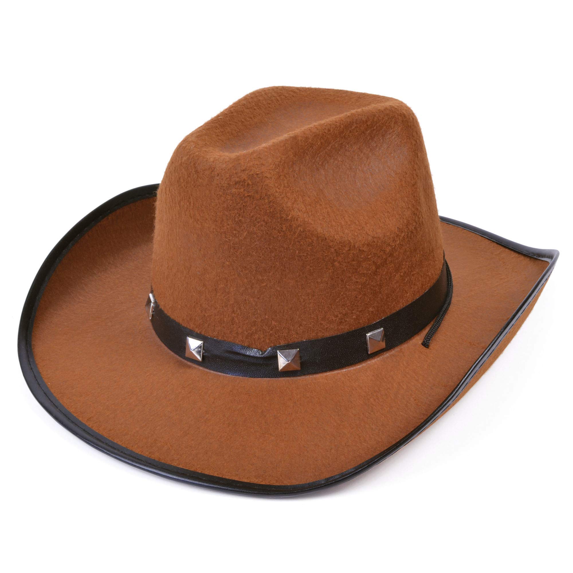 Bristol Novelty BH367B Felt Cowboy Studded Hat, Unisex-Adult, Brown, One Size Halloween