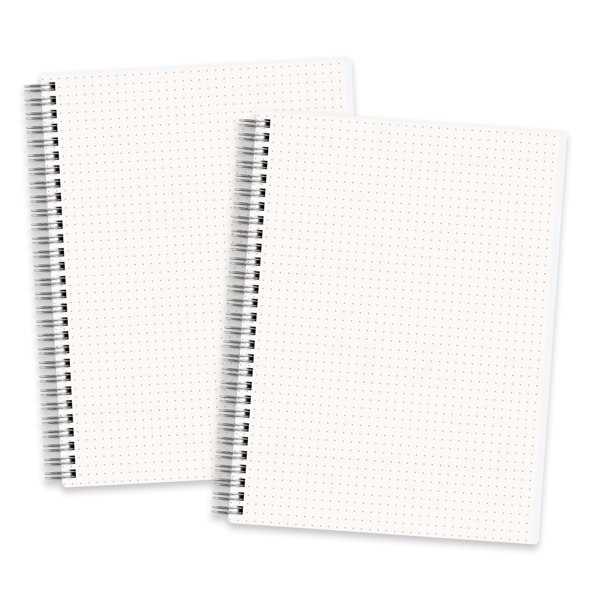 RETTACY Dot Grid Journal/Notebook 2 Packs - Dotted Bullet Grid Wirebound Notebooks with Transparent Hard Cover and 320 Pages 100gsm Thick Dotted Paper,7.3"X 10"