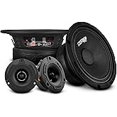 DS18 PRO-GM6.4PK Mid and High Complete Package - Includes 2X Midrange Loudspeaker 6" and 2X Aluminum Super Bullet Tweeter 1" 
