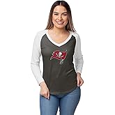 FOCO NFL Womens NFL Team Logo Ladies Fashion Raglan Top Shirt