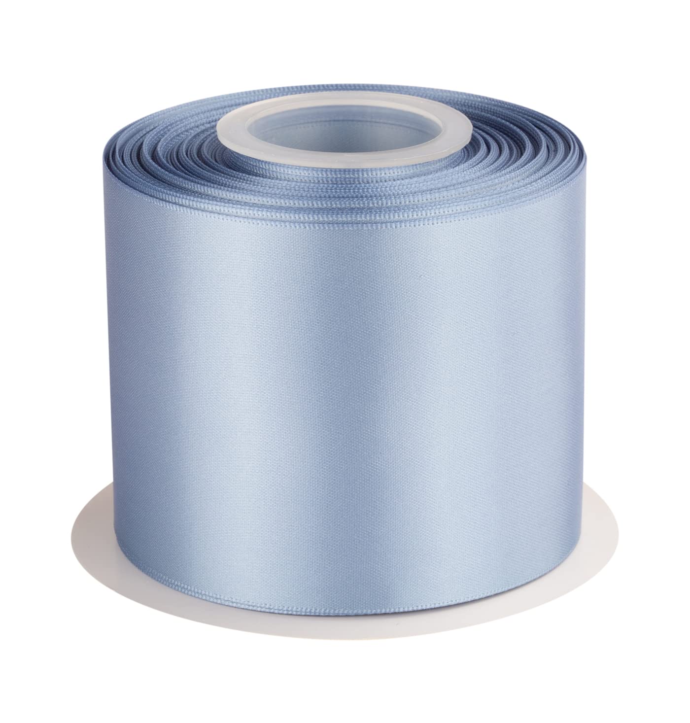 Double Faced Satin Ribbon, 75mm X 22M, Solid Polyester Craft Ribbon, Perfect for Gift Wrapping, Crafts, Wedding Party Ceremony Decoration, Floral Arrangement, Sewing (French Blue) — image 1