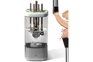VSEOMAY Electric Makeup Brush Cleaner Machine 2025 - Automatic Rotating Brush Washer with Deep Cleaning Technology, Portable Makeup Brush Cleaner for Travel, Home Use, Perfect Gifts for Women (Gray)