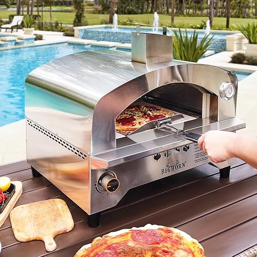 BIG HORN OUTDOORS Gas Pizza Oven, Portable Propane Pizza Oven with