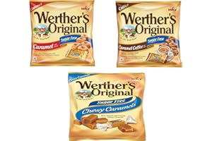 Werther's Original Sugar Free Hard Candy Variety Pack -Small Bags - Pack of 3 - One Bag of Each Flavor - Coffee, Chewy Caramel, and Original - Perfect for the Office