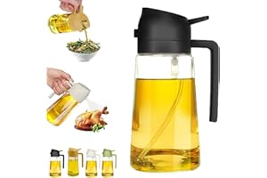 Wmool Oil Sprayer for Cooking, Oil Dispenser for Kitchen Spray, 2 in 1 Olive Oil Dispenser Bottle for Kitchen, 17oz/500ml Glass Oil Bottle, Food-grade Oil Mister for Air Fryer,Salad,Frying,BBQ