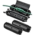 DEWENWILS [3Pack] Outdoor Extension Cord Safety Cover, Weatherproof Electrical Connection Box, Adjustable Compartment for AWG 12/14/16 Cords, Protect Holiday Decoration Lights and Plugs, Black