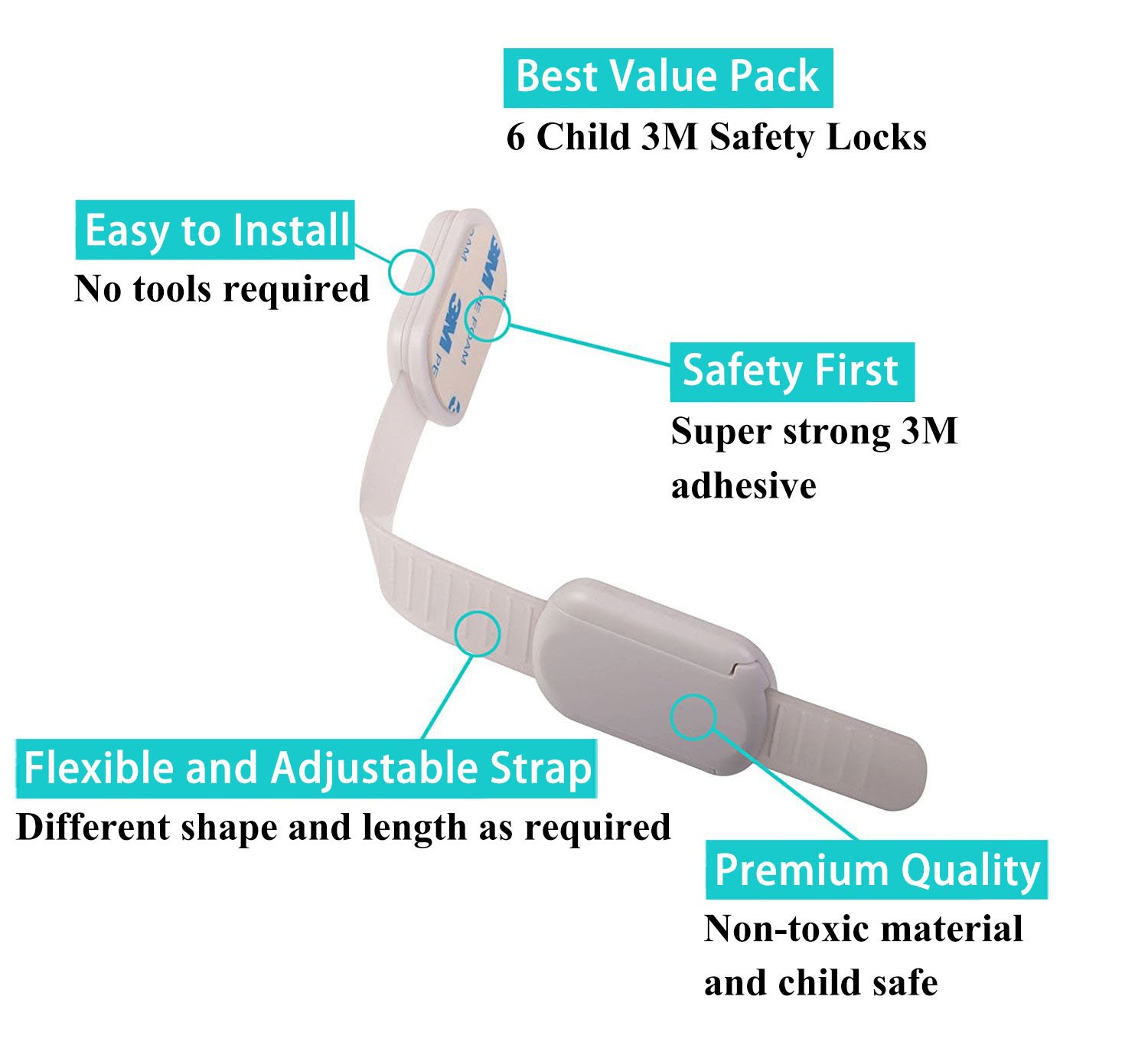 Homysnug - Correas plásticas de seguridad para trabar armarios ...