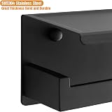 HITSLAM Matte Black Toilet Roll Holder with Phone Shelf, SUS 304 Steel view 5