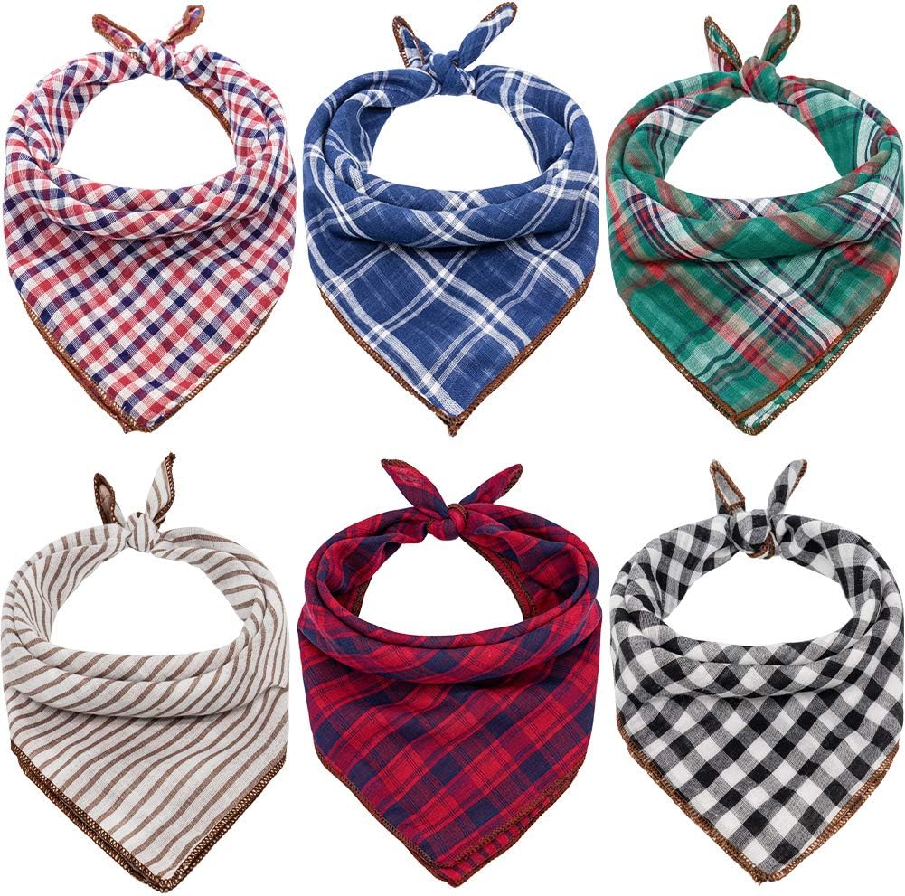 Dog Bandanas 6PCS Birthday Gift Washable Green Black