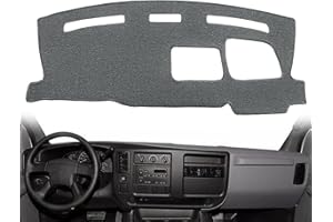 AKMOTOR Dash Cover Mat Custom Fit for Chevy Chevrolet Express/GMC Savana Van 2003-2023 Dashboard Pad Cap Carpet Protector K201 (Dark Gray)