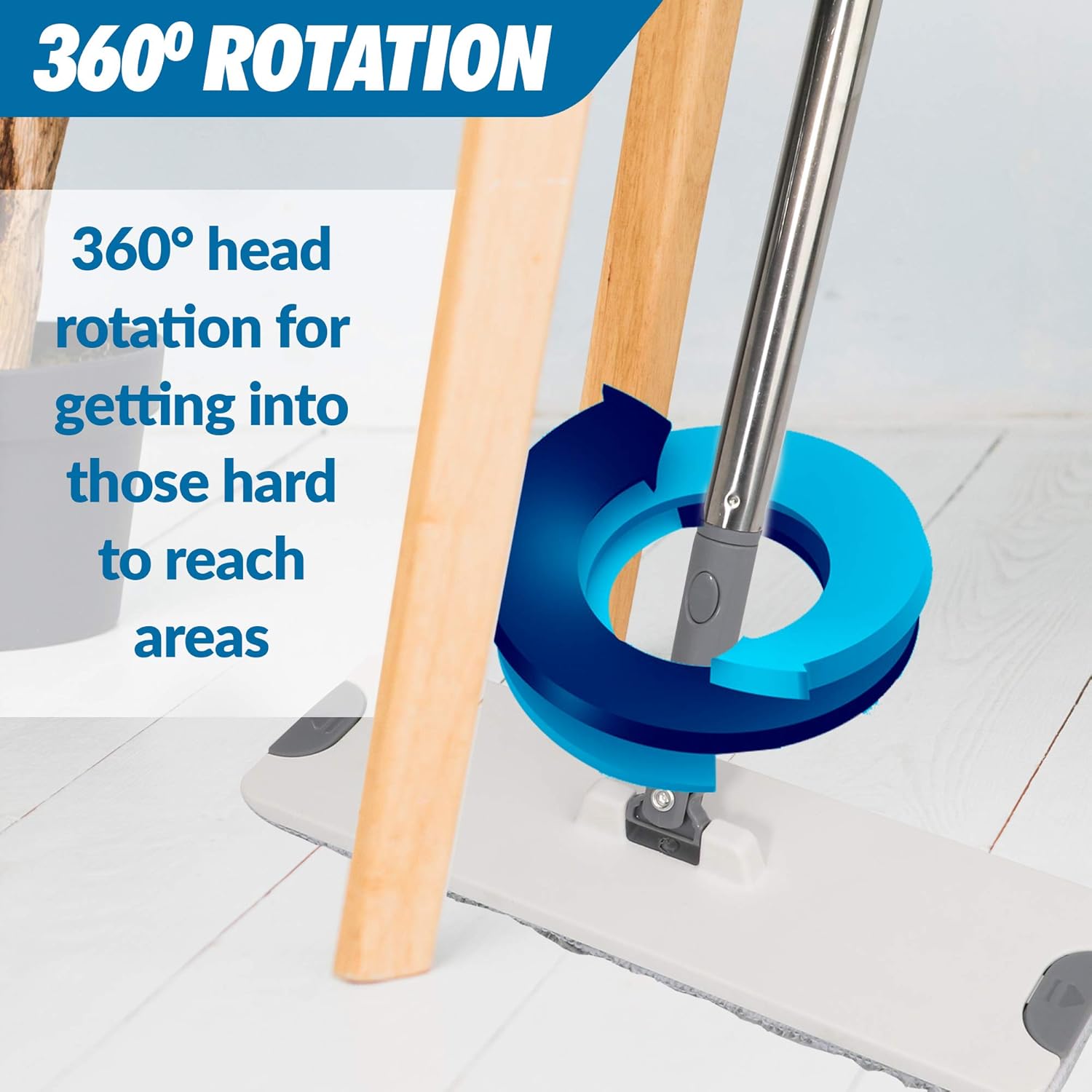 X3 Flat Floor Mop and Bucket Set for Hands Free Home Floor Cleaning, Separates Dirty and Clean Water, 3-Chamber Design 3 Reusable Microfiber Mop Pads Included: Kitchen & Dining