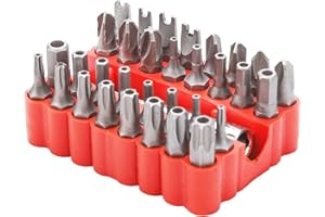 33 Pcs Security Screw Hex Bit Set, Tamper Proof Torx Hex Star Magnetic Extension Star Screwdriver Bit with Magnetic Extension