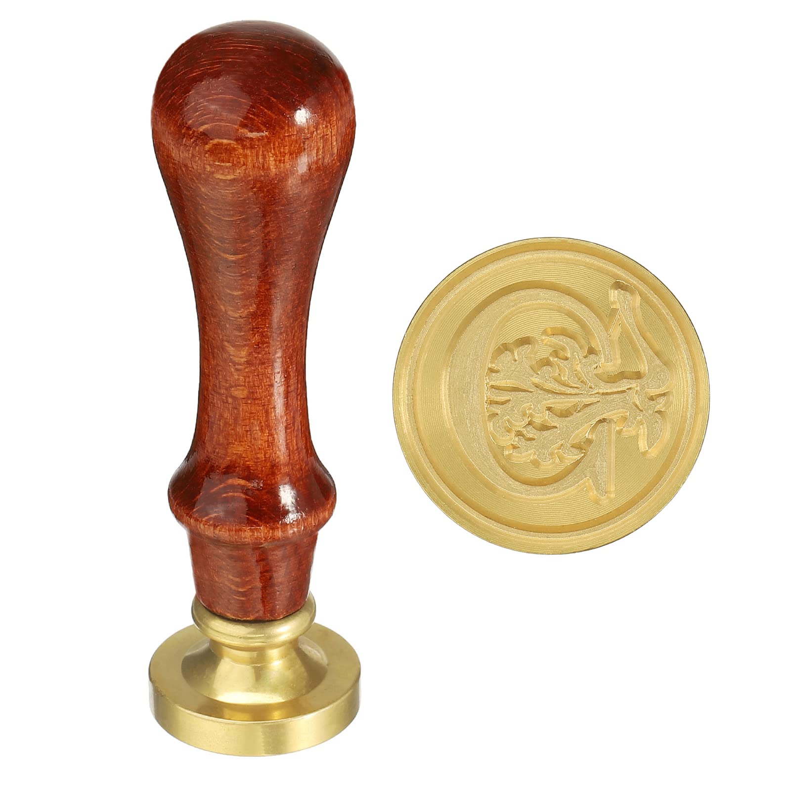 YOKIVE Alphabet Wax Seal Stamp, Letter Stamper with Removable Handle Head Decorate Postcards, Great for Festivals, Weddings (Golden, Red, Letter C)