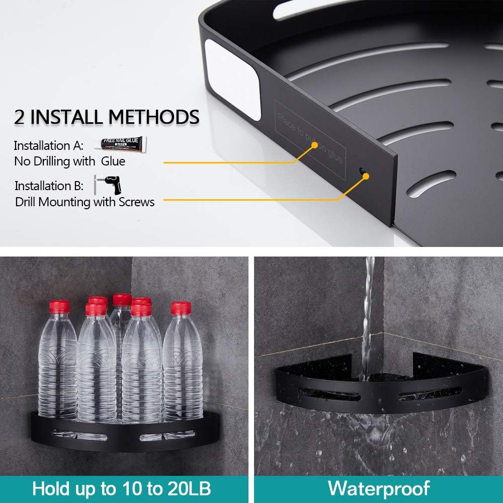 Gricol Bath Corner Shower Shelves Adhesive Caddy - - 