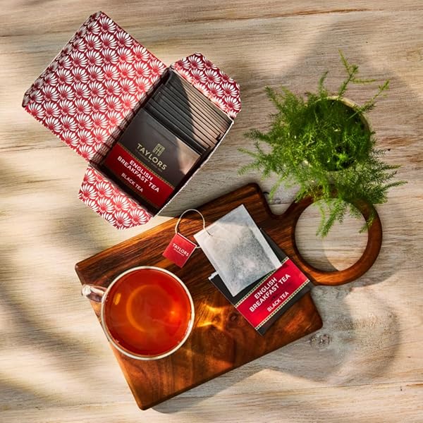 TAYLORS OF HARROGATE ENGLISH BREAKFAST, BLACK TEA, INDIVIDUALLY WRAPPED BAGS, 20 COUNT (PACK OF 6), RICH, BRIGHT & MALTY, CAFFEINATED, ENJOY HOT OR ICED, 120 TEABAGS