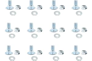 Jerkfily 12 Pack 784-5581A Carriage Bolts Nuts for MTD 753-0625 784-5581 784-5581A-0637 784-5581A-0637 790-00120-0637 790-00120-0691 24" Two Stage snowblowers Shave Plate Scraper Bar (5/16-18) 5/8"