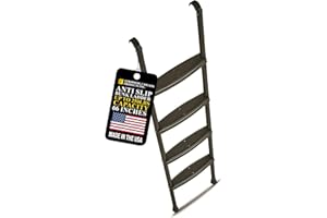 Stromberg Carlson RV Bunk Ladder for Travel Trailers, Camper Stairs with Molded Treads, Includes Hooks & Mounting Hardware, Bunk Bed Ladder, Mobile Home Stairs, Ideal for Dorm Loft – Black 66"
