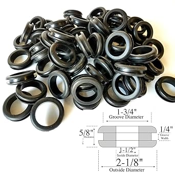 25 Rubber Grommets 1 1 2 Inside Diameter Fits 1 3 4 Panel Hole 5 8 Thick Amazon Com Industrial Scientific