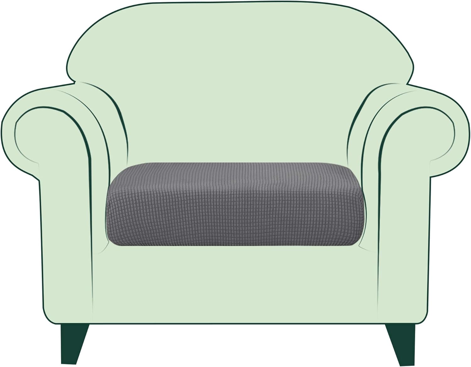CHUN YI Stretch Sofa Seat Cushion Cover, Fitted Sofa Couch Cushion Covers Furniture Protector
