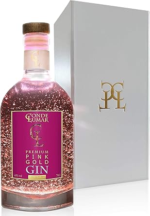 Gin Pink con Oro 23k - Premium Liqueur - Fresa y Frutos Rojos - Gin Tonic Para Regalar - 15