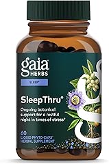 Gaia Herbs SleepThru - Sleep Support Supplement with Ashwagandha Root, Magnolia Bark, Passionflower & Jujube Date* - 60 Vegan