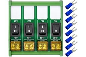OONO DIN Rail Mount Rocker Switch Module, 10Amp 250VAC/50VDC (4 Channel)