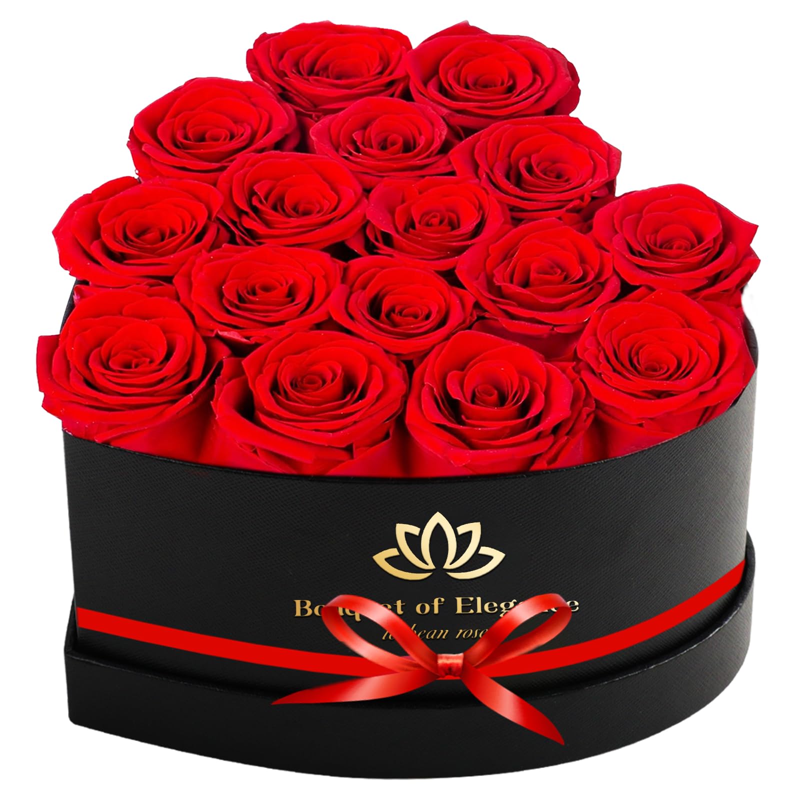 16 Forever Preserved Roses in a Box,Real Preserved Flowers,Mothers Day Flowers,Preserved Flowers for Delivery,Flowers Gifts for Mothers Day,Birthday Gifts for Women,Valentine's Day Rose Gifts,Red