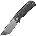 Petrified fish PFP01T Beluga,3.58" K110 Stonewashed Blade,154g Micarta Handle Front Flipper Liner lock Folding knife (Green Micarta, Stonewashed)