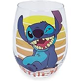 Silver Buffalo Disney Lilo And Stitch Sunset Stemless Glass, 20-Ounces