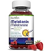 Herbion Naturals Melatonin Gummy, 5 mg, Helps Increase total sleep time, Prevent effects of Jet Lag, Fall Asleep Faster, Re-s