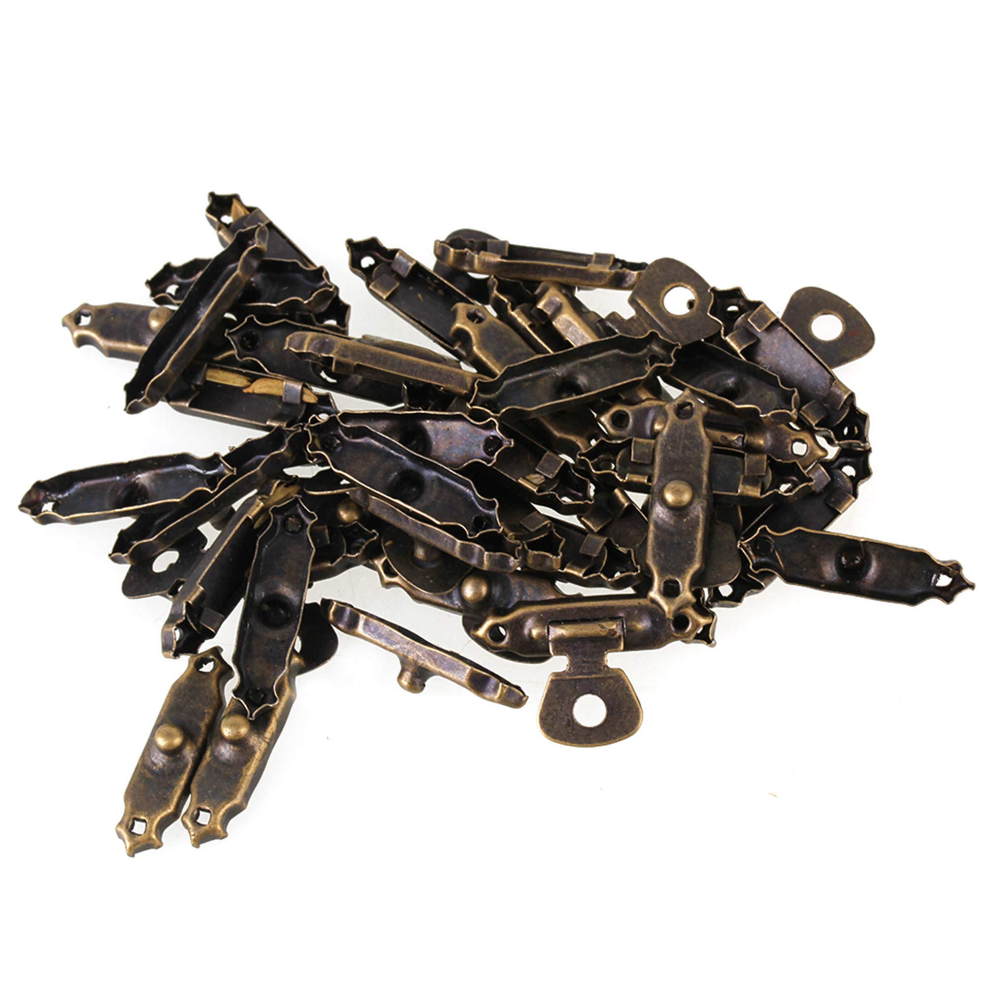 Yibuy 20pcs Mini Jewelry Chest Box Buckles Toggle Hasp Iron Latch Catch Clasp Bronzy