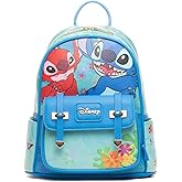 Wondapop Disney Lilo And Stitch Leroy and Stitch Lets Get Wild 11" Vegan Leather Mini Backpack