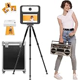 MWE Magic Mirror Photo Booth Touch Screen with Printer and HD Camera | Extendable Tripod Portable Mirror PhotoBooth with 6 Months VIP Software Chacktok (15.6'')