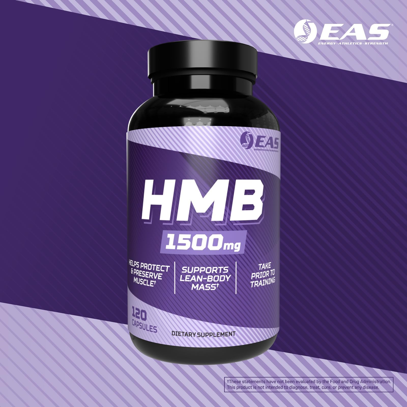 EAS HMB 1500mg | Quality Beta-Hydroxy Beta-Methylbutyrate | Protect & Support Lean Muscle Mass | Enhanced Recovery & Muscle Repair | 120 Capsules