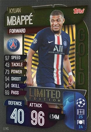 Sports & Outdoors Memorabilia & Collectibles PSG MATCH ATTAX 19/20 KYLIAN MBAPPE GOLD LIMITED EDITION TRADING CARD