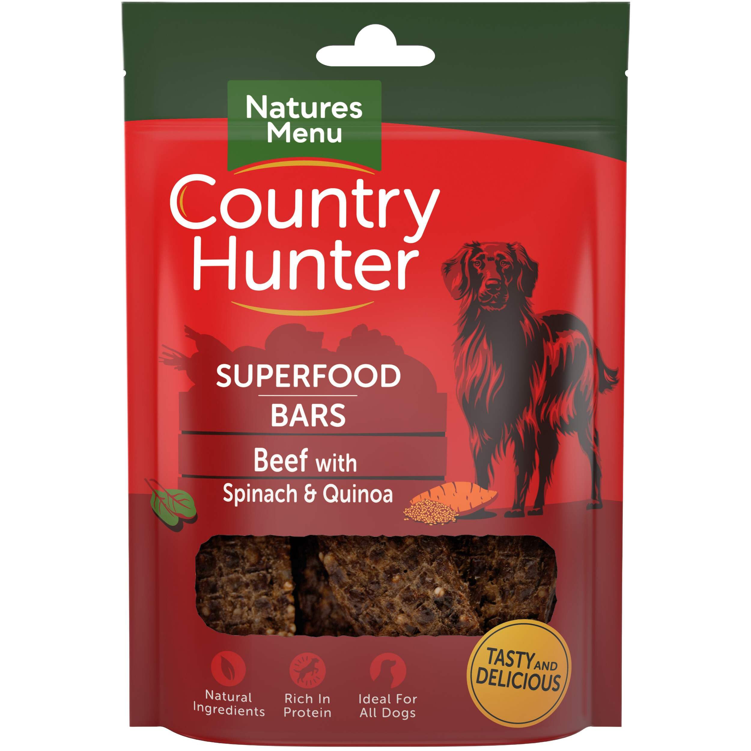 Natures Menu Country Hunter Superfood Bars Beef with Spinach & Quinoa (7 x 100g)