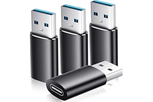 Renmou USB to USB C Adapter 4 Pack for iPhone 15 Charger,iPhone 15 14 13 12 Pro Max Plus,iPad 9 10 Air 5 Mini 6,Car,Samsung S24 S23 S22 Plus Ultra,Serial Adapter,OTG Adapt USB to USB C - Black