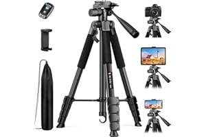 VICTIV Camera Tripod Stand, 68" Phone Tripod for Tablet with Remote and Holder, Lightweight and Compact Travel Tripod for Canon Sony Camera, Compatible with DSLR, iPhone, iPad