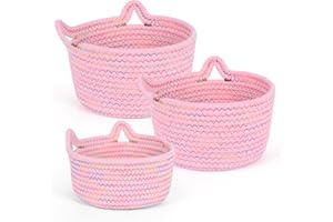 LUSCREAL Woven Baskets for Storage, Decorative Storage Baskets Cute Storage Organizer Cat Cotton Rope Basket, Large Baskets for Organizing, Toy Storage, Decor, Gifts, Laundry, Home Decor Living Room