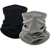 2 Pack Winter Neck Gaiter Warmer for Women Men Soft Fleece Neck Warmers Windproof Warm Face Cover Mask Scarf for Cold Weather