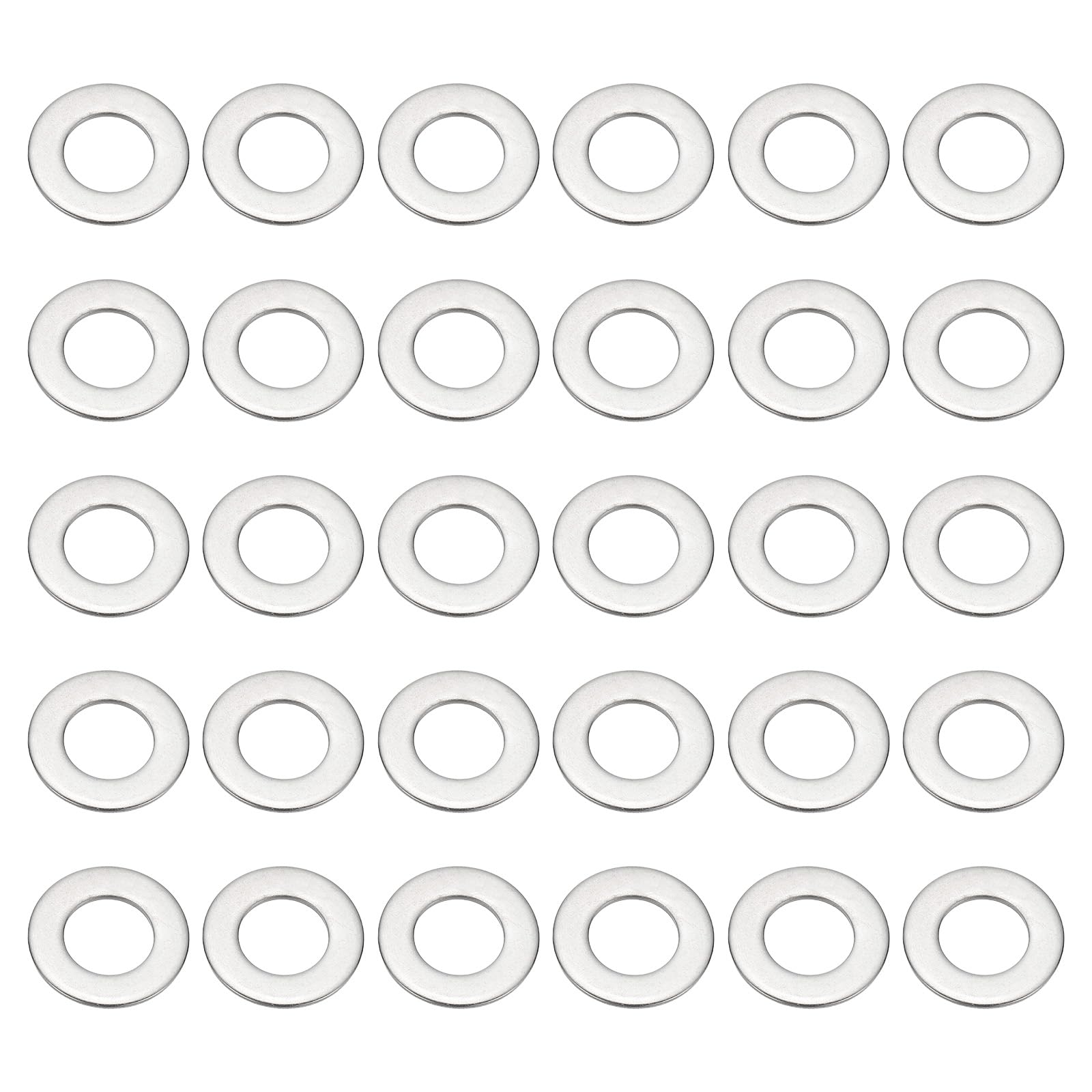 PATIKIL 304 Stainless Steel Flat Washer, 30 Pack 4/9" ID x 8/9" OD x 0.06" Thickness Metal Fender Washers Small Washers for Screws Bolts Assortment