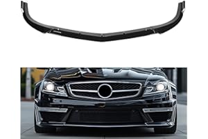 Kojem Front Bumper Lip Compatible with 2012-2014 Mercedes Benz W204 C Class C180 C200 C220 C250 C300 Sport Models Splitter Spoiler Trim Protection 3PCS Painted Black