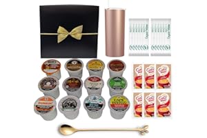 FROGGYDOG Coffee Sampler and Travel Mug Gift Set for Coffee Lovers (Rose Gold)