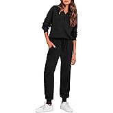 PRETTYGARDEN Women's Fall 2 Piece Lounge Sets Zip Up Sweatshirt Jogger Pants Sweat Track Suits Travel Outfit Winter Clothing
