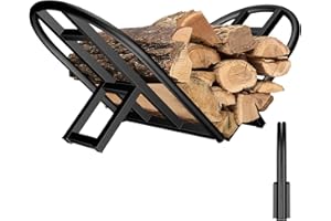 Lilybud--lily Firewood Rack Outdoor Indoor, Foldable Wood Rack Metal Firewood Holder Indoor Small Log Wood Storage Fireplace Log Holder for Firepit Stoves
