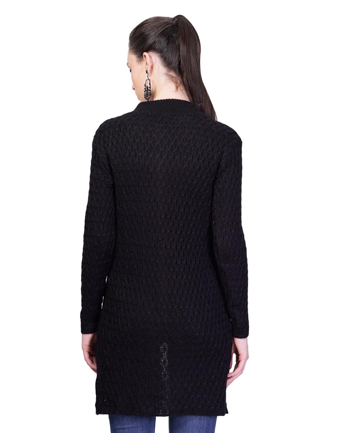 montrex black designer long coat for women